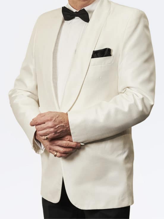 White Shantung Tuxedo Dinner Jacket for Men